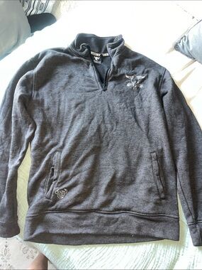 Cowboy Hardware Quarter-Zip Men's Sweater - Charcoal Gray